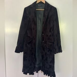 Luisa Spagnoli Black Ruffle Coat